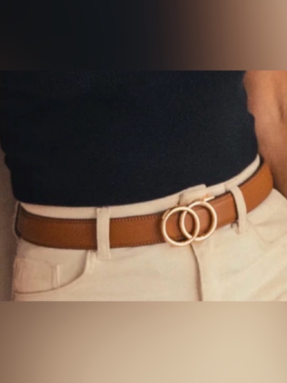 NWT Express Cognac Double O Ring Belt